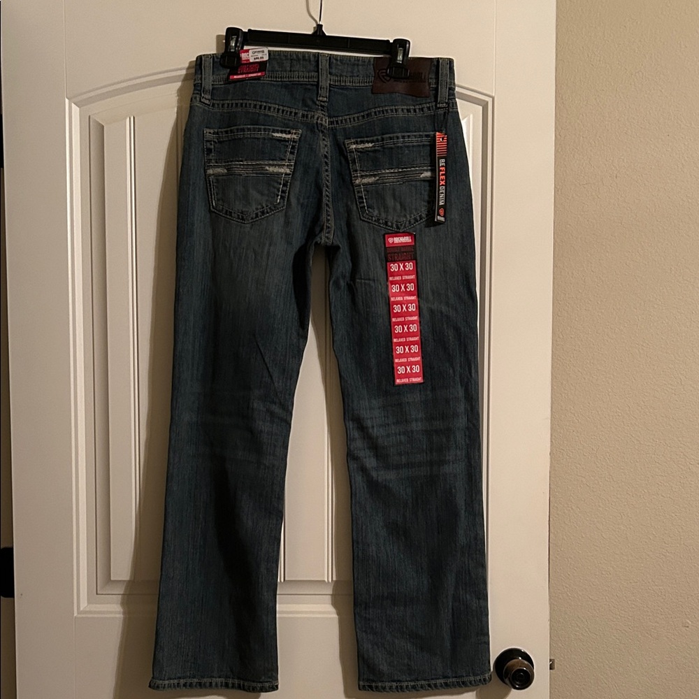 **New**Men’s Rock & Roll  denim double barrel Straight Fit - Dark Blue Wash - Picture 2 of 5